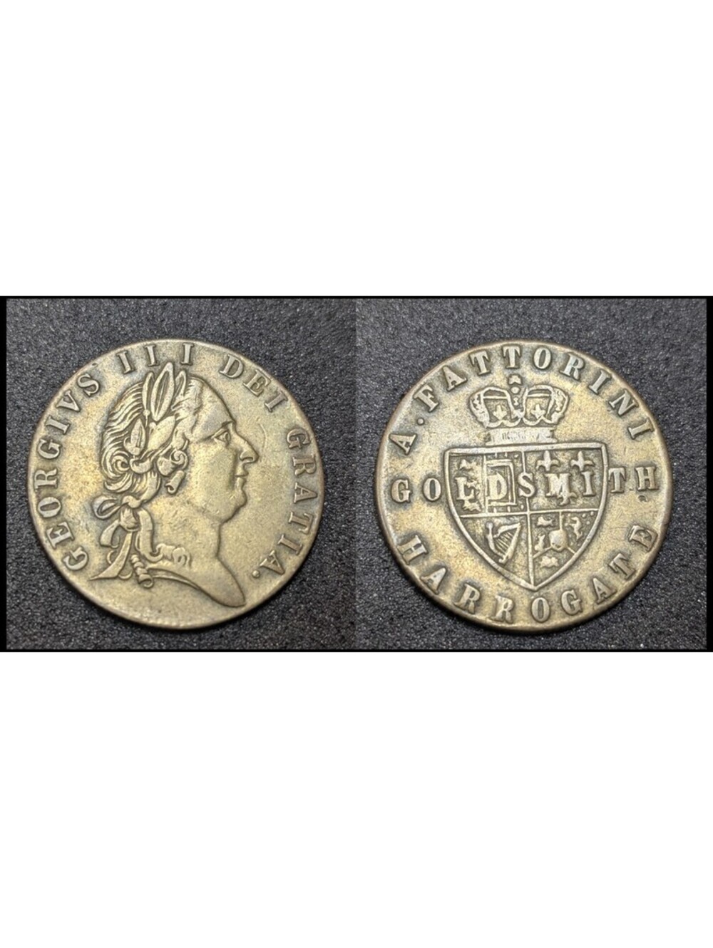 Great Britain Unusual Advertising Spade Guinea Token Goldsmith Harrogate RARE